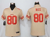 Women Nike San Francisco 49ers 80 Rice Vapor Untouchable Nike Gold Inverted Limited Jersey,baseball caps,new era cap wholesale,wholesale hats